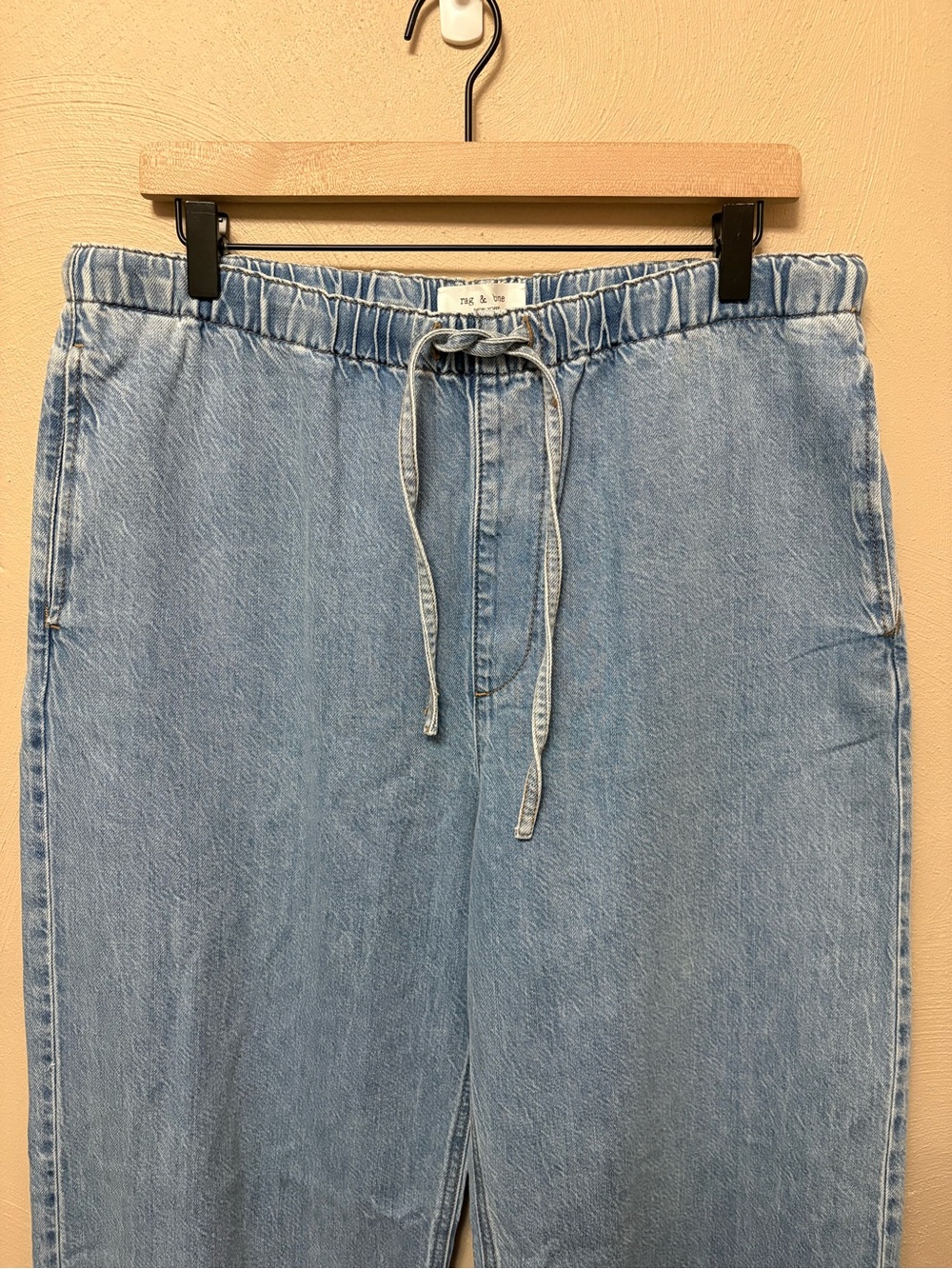 Rag & Bone Lori Beach Drawstring Pant Jean Wentworth Size Large NWT New - Picture 4 of 15